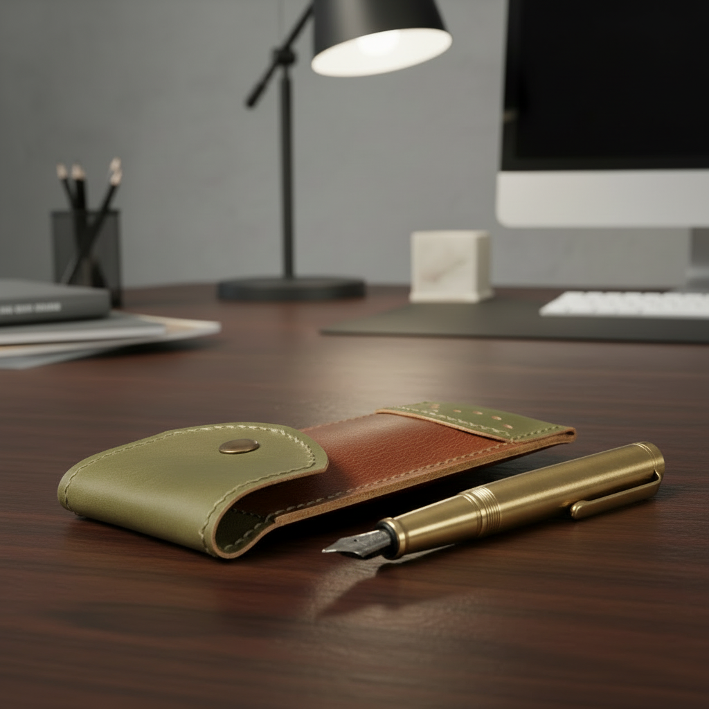 Apsis – Gerçek Deri Kalem Kılıfı | El Dikişi, El İşçiliği