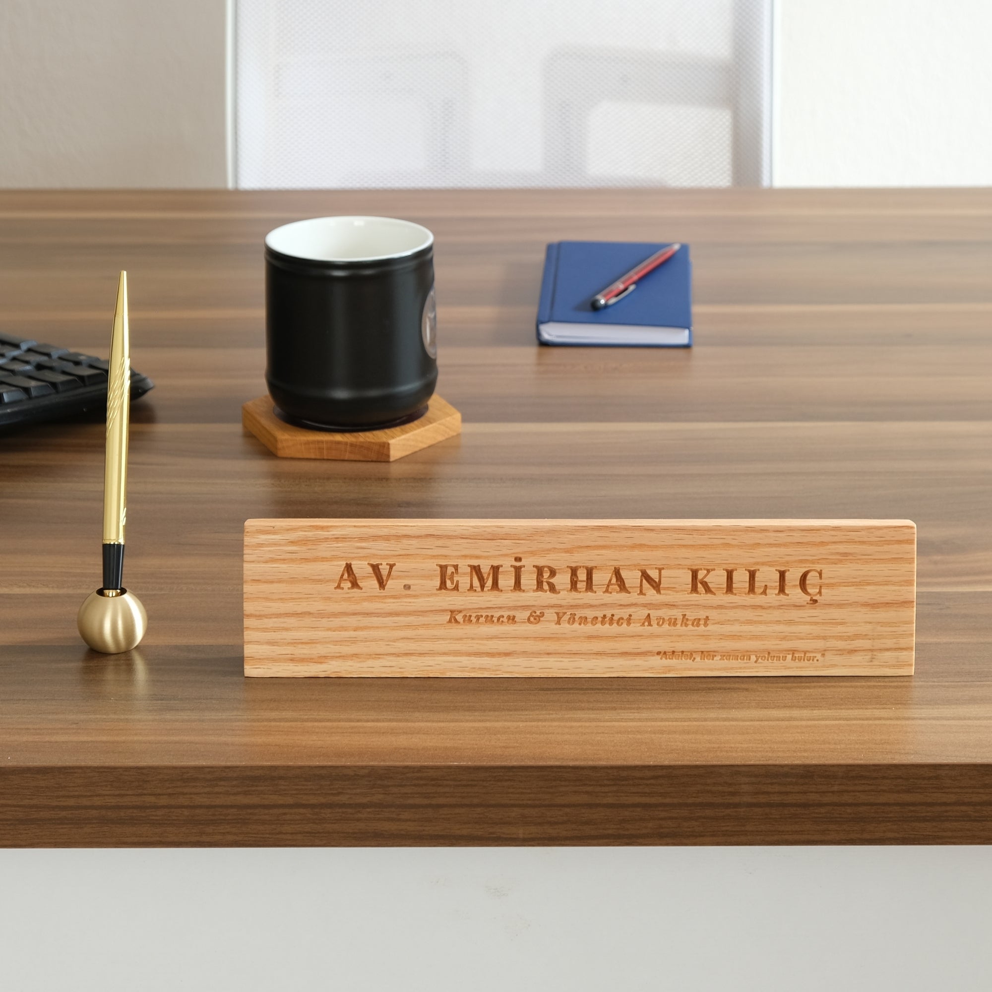 ASYMMETRIC WOODEN PEN HOLDER