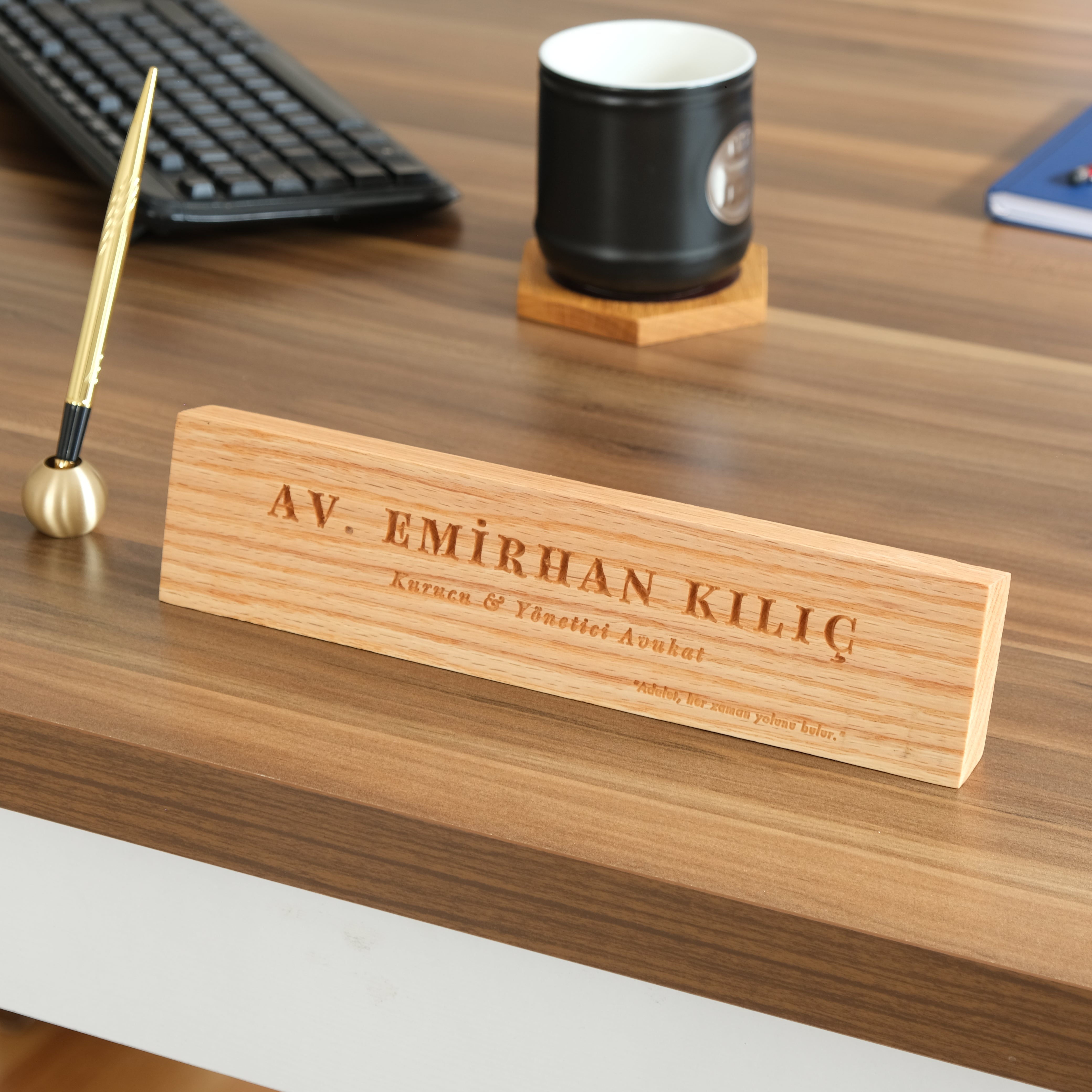 ASYMMETRIC WOODEN PEN HOLDER