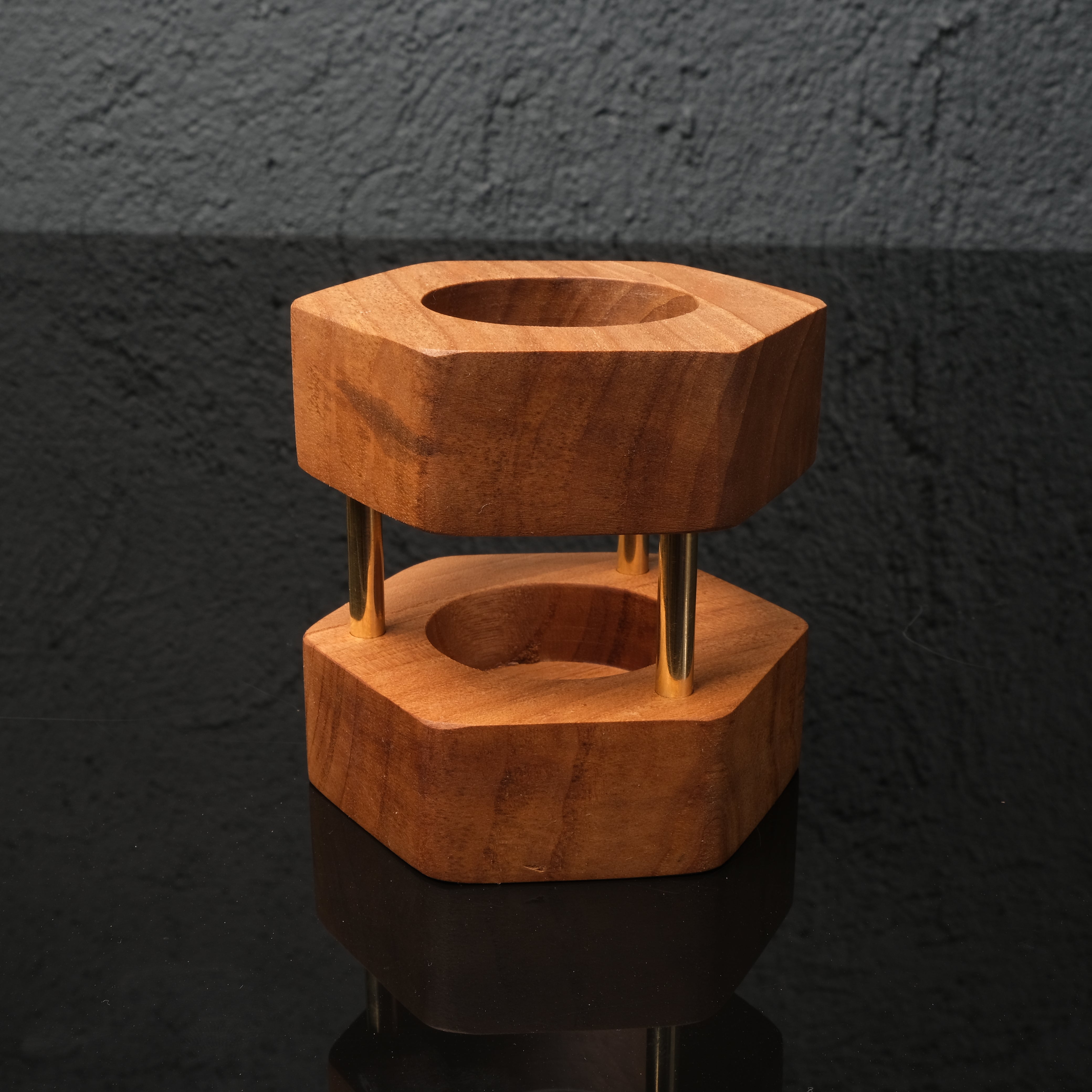 ASYMMETRIC WOODEN PEN HOLDER