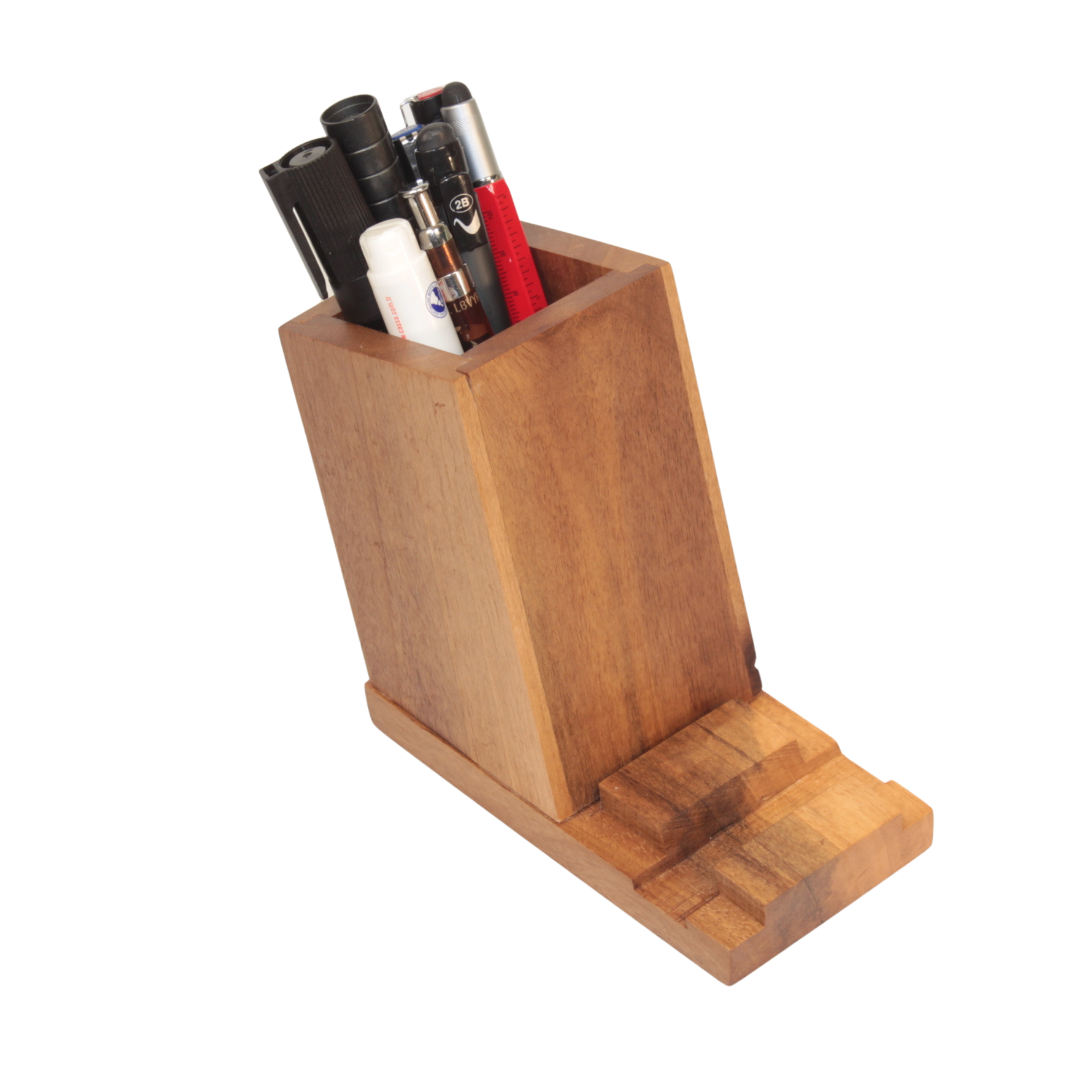 ASYMMETRIC WOODEN PEN HOLDER