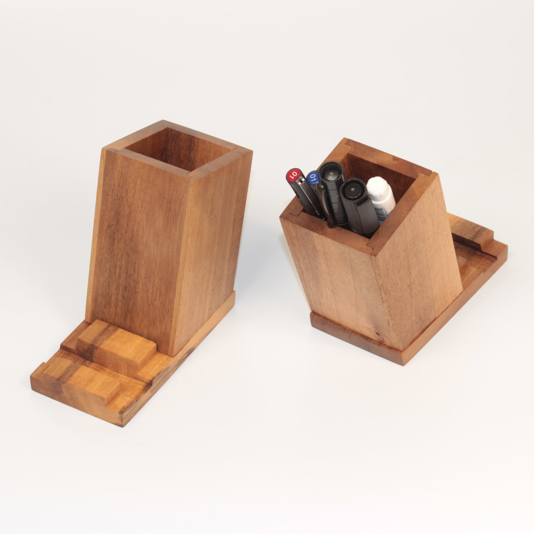 ASYMMETRIC WOODEN PEN HOLDER