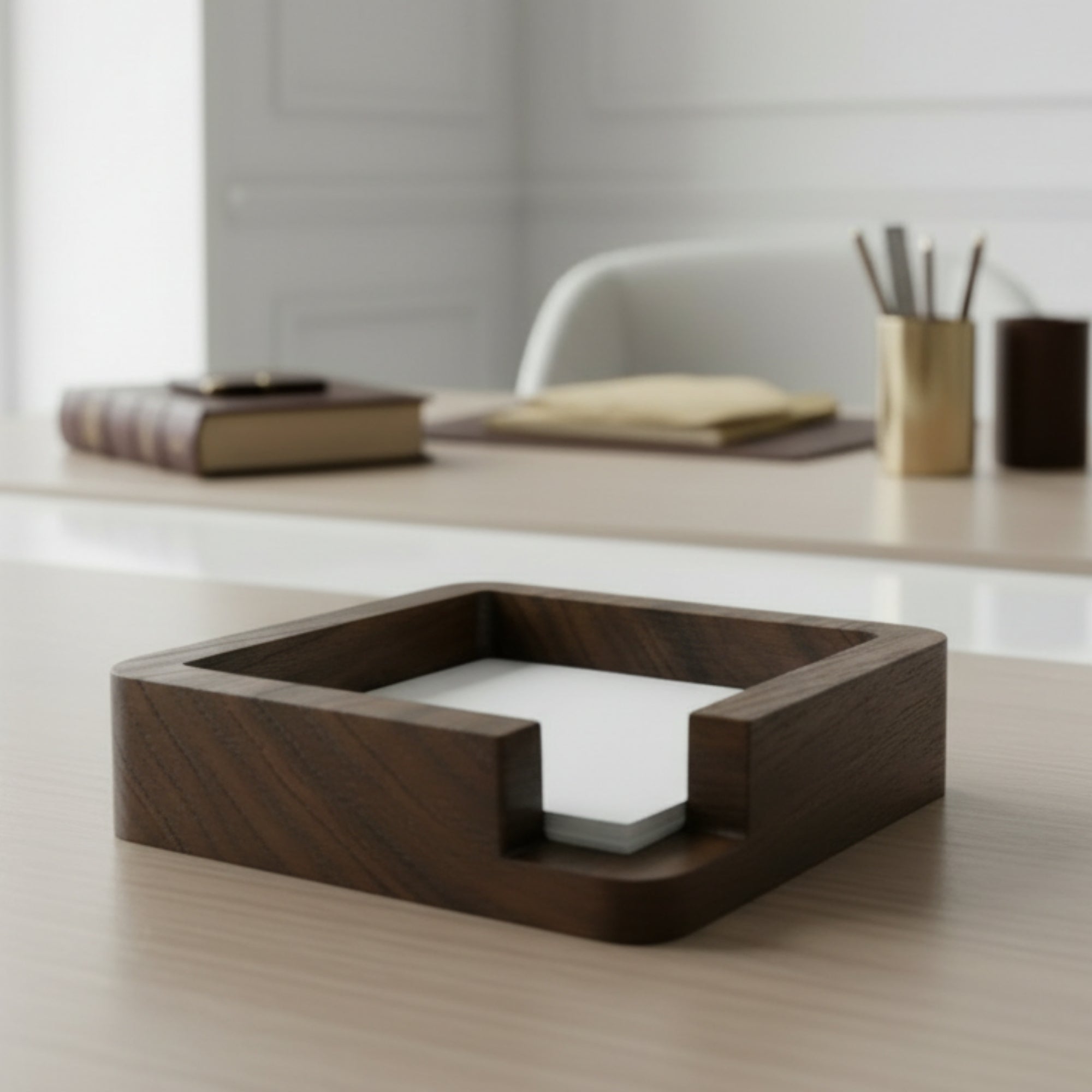 ASYMMETRIC WOODEN PEN HOLDER